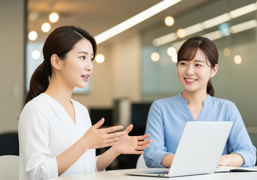 고객과 상담하는 설계사