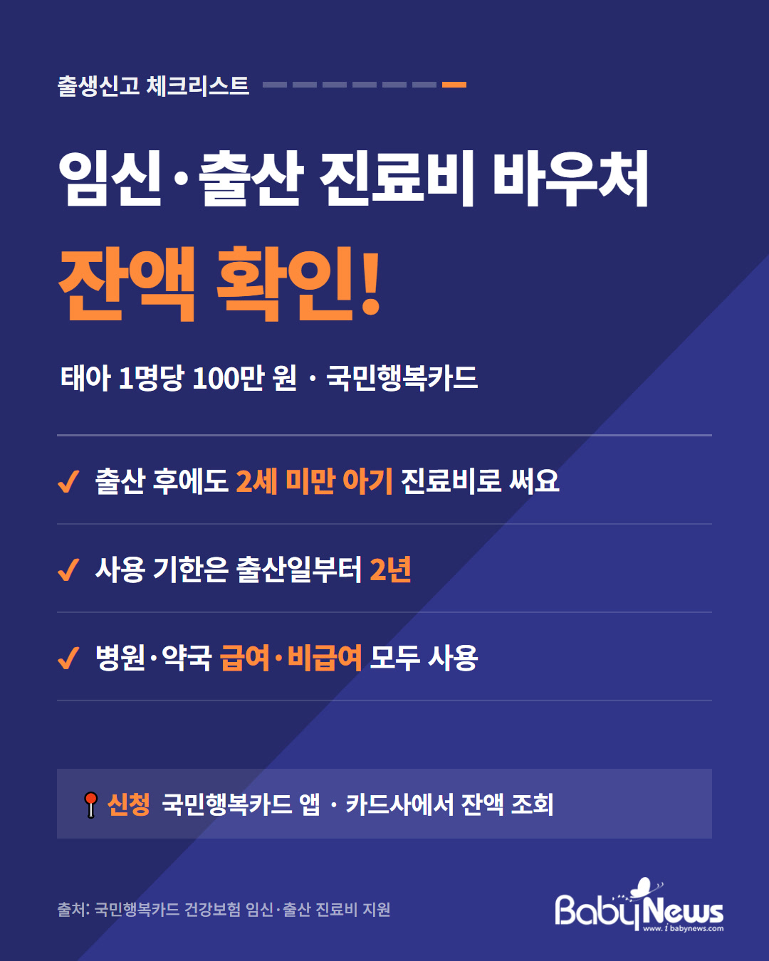 임신·출산 진료비 바우처 잔액 확인