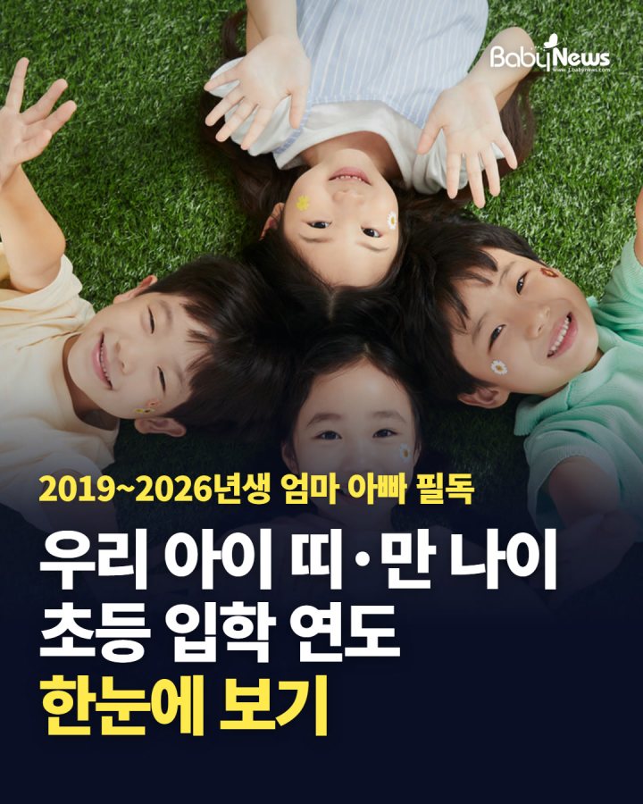 2019~2026년생 엄마 아빠 필독! 우리 아이 띠·만 나이·초등 입학 연도 