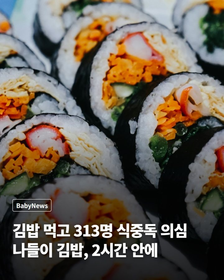 축제 김밥 먹고 313명 식중독 의심… 나들이 김밥은 2시간 안에 드세요