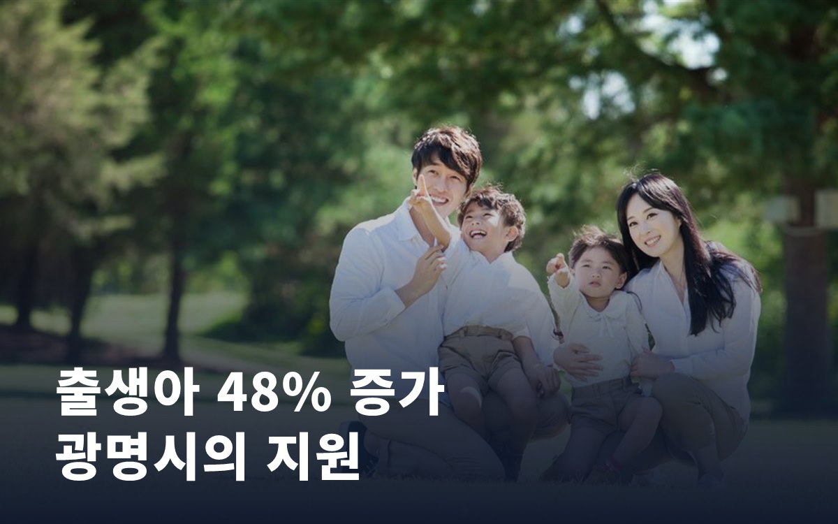 출생아가 48% 늘어난 도시, 광명시는 무엇을 지원하고 있나
